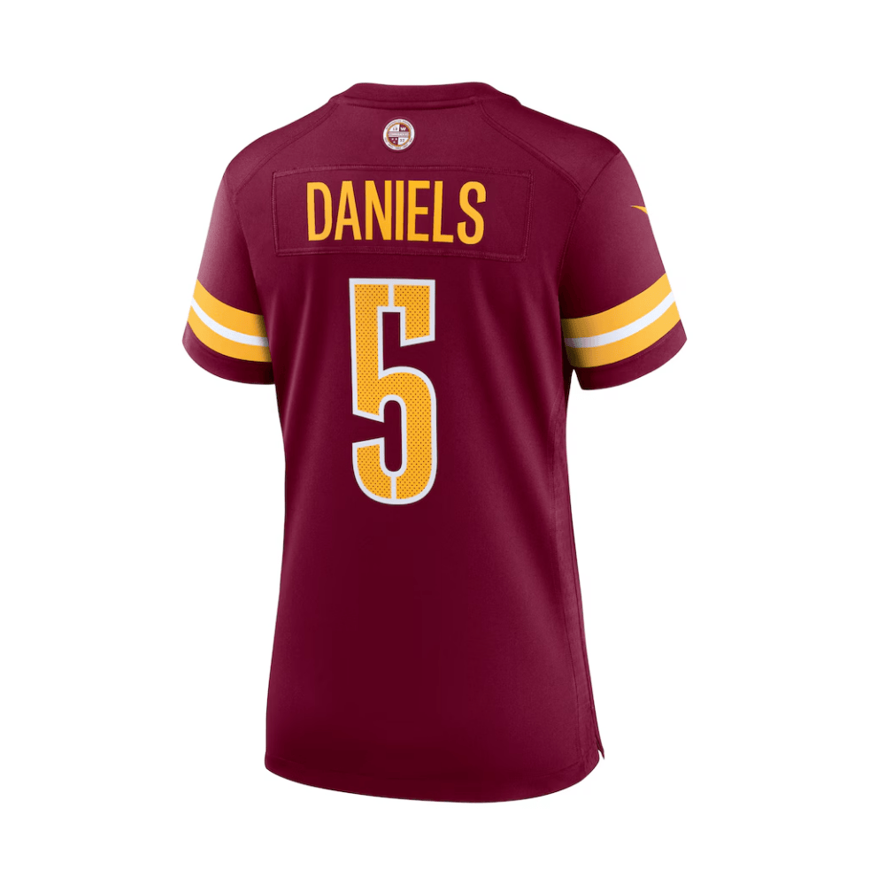 Jayden Daniels 5 Washington Commanders 2025 Pro Bowl Patch Women Game Jersey - Burgundy JS5735 Saliibo - Image 3