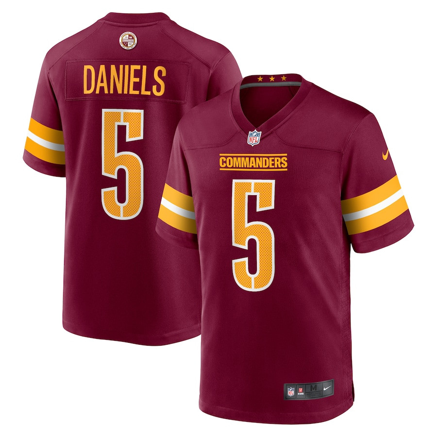 Jayden Daniels 5 Washington Commanders Game Men Jersey - Burgundy JS5712 Saliibo