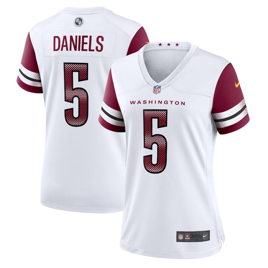 Jayden Daniels 5 Washington Commanders Women's Game Jersey - White JS7191 Saliibo