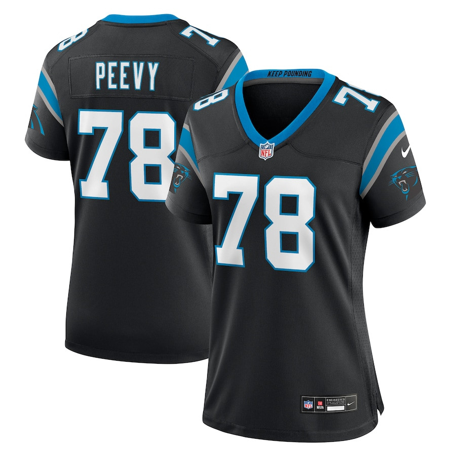 Jayden Peevy 78 Carolina Panthers Game Women Jersey - Black JS1684 Saliibo