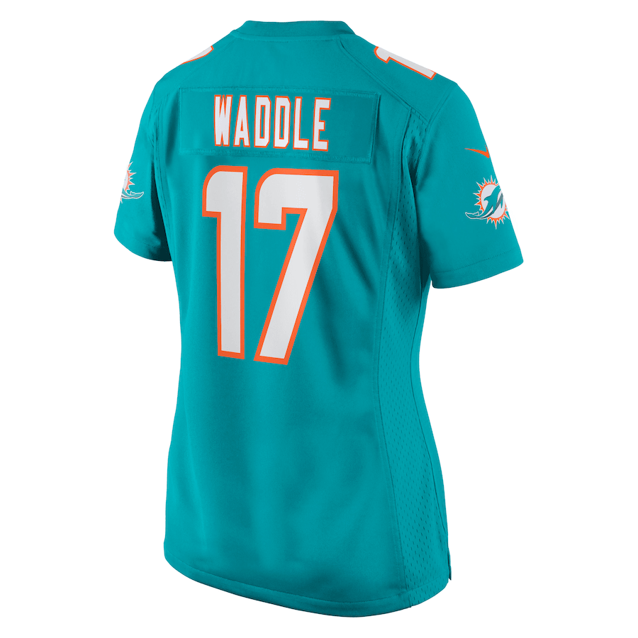 Jaylen Waddle 17 Miami Dolphins Women Game Jersey - Aqua JS1728 Saliibo - Image 3