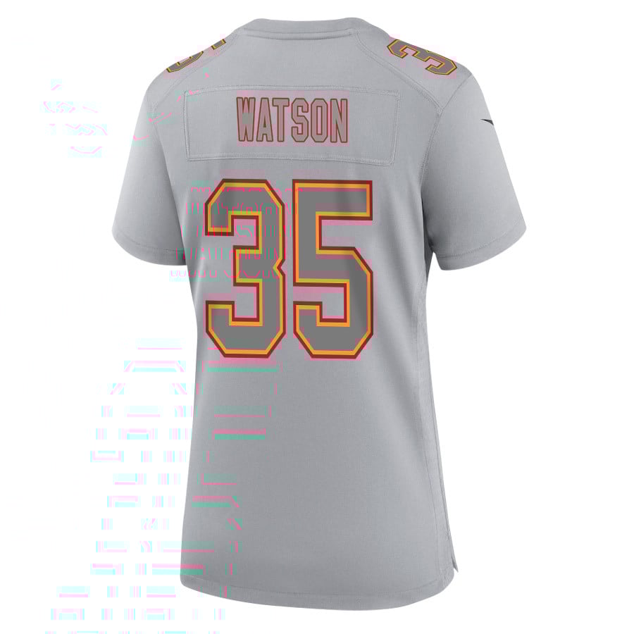 Jaylen Watson 35 Kansas City Chiefs Super Bowl LVIII Champions 4 Stars Patch Atmosphere Fashion Game Women Jersey - Gray JS1276 Saliibo - Image 3
