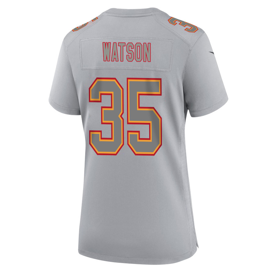 Jaylen Watson 35 Kansas City Chiefs Super Bowl LVIII Champions 4X Atmosphere Fashion Game Women Jersey - Gray JS3375 Saliibo - Image 3