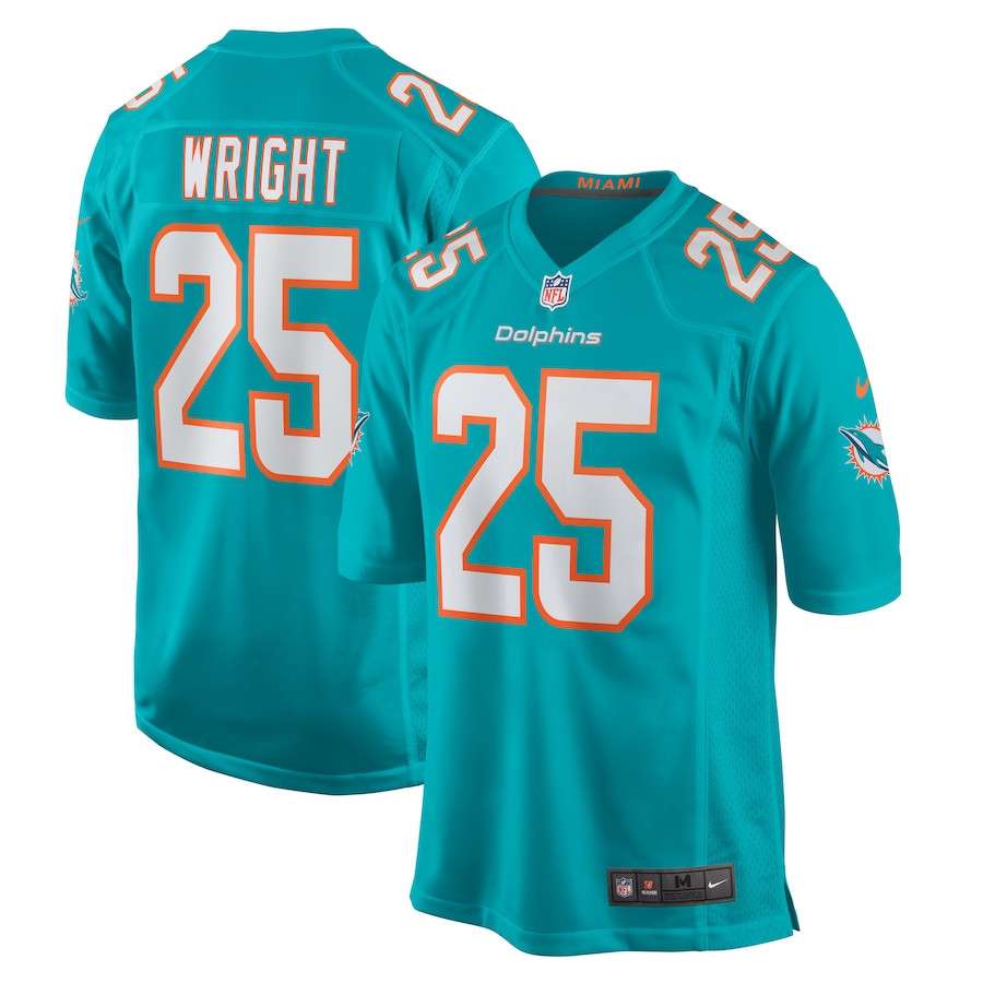 Jaylen Wright 25 Miami Dolphins Game Men Jersey - Aqua JS1459 Saliibo