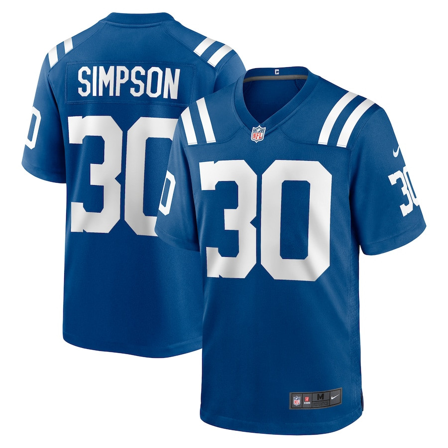 Jaylin Simpson 30 Indianapolis Colts Game Men Jersey - Royal JS7394 Saliibo