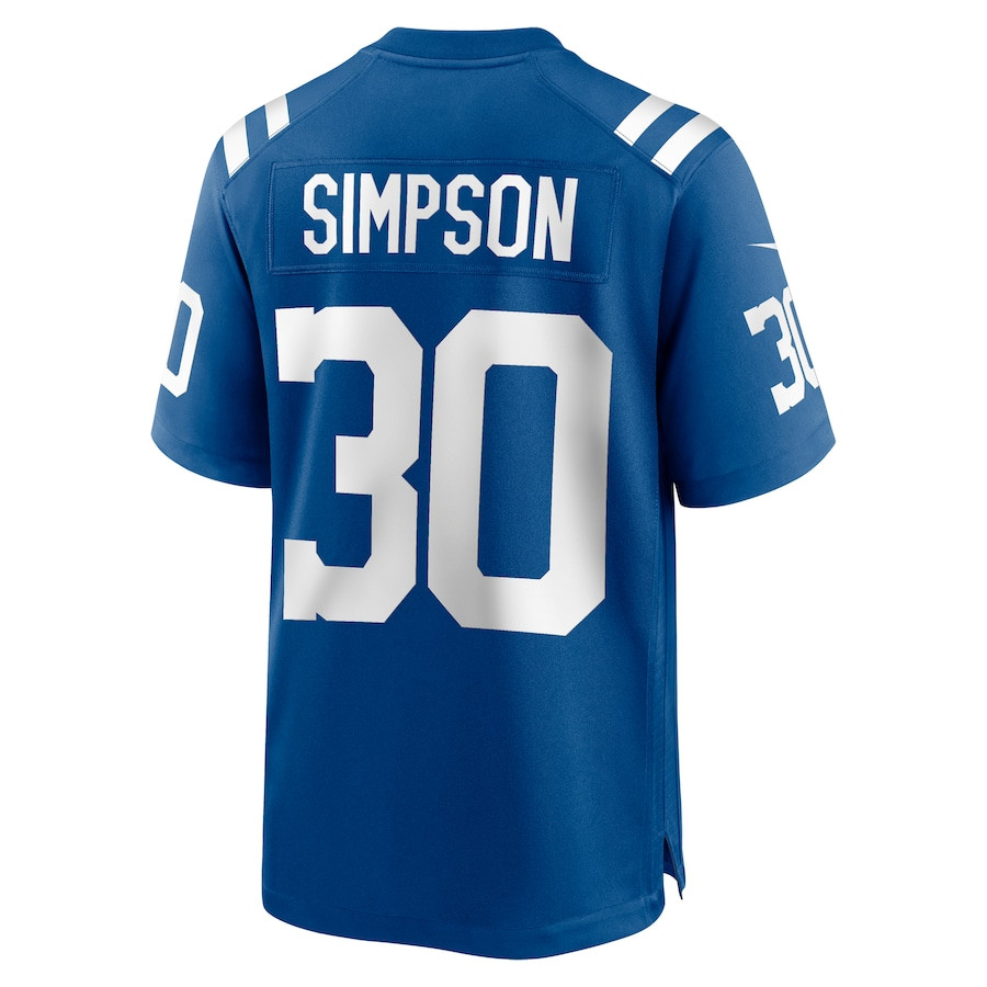 Jaylin Simpson 30 Indianapolis Colts Game Men Jersey - Royal JS7394 Saliibo - Image 3