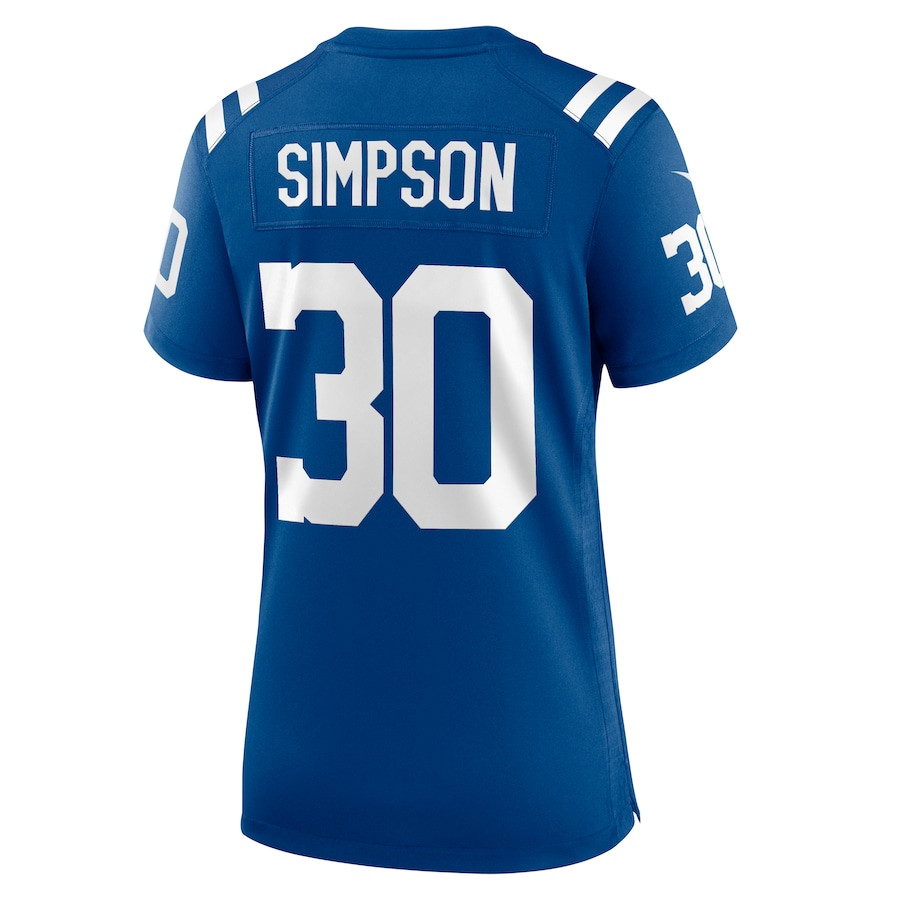 Jaylin Simpson 30 Indianapolis Colts Women's Game Jersey - Royal JS5488 Saliibo - Image 3