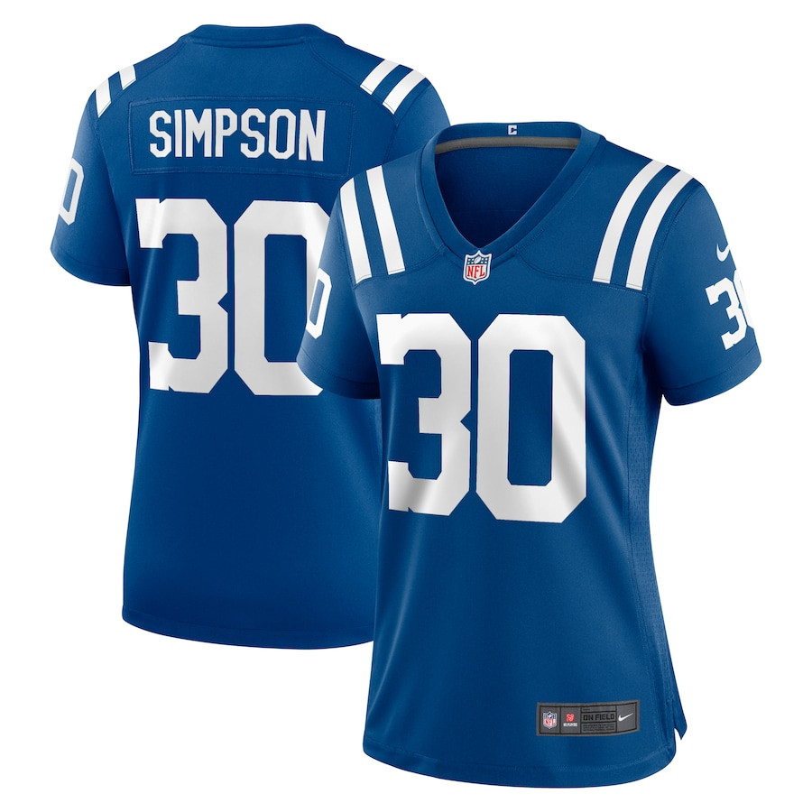 Jaylin Simpson 30 Indianapolis Colts Women's Game Jersey - Royal JS5488 Saliibo