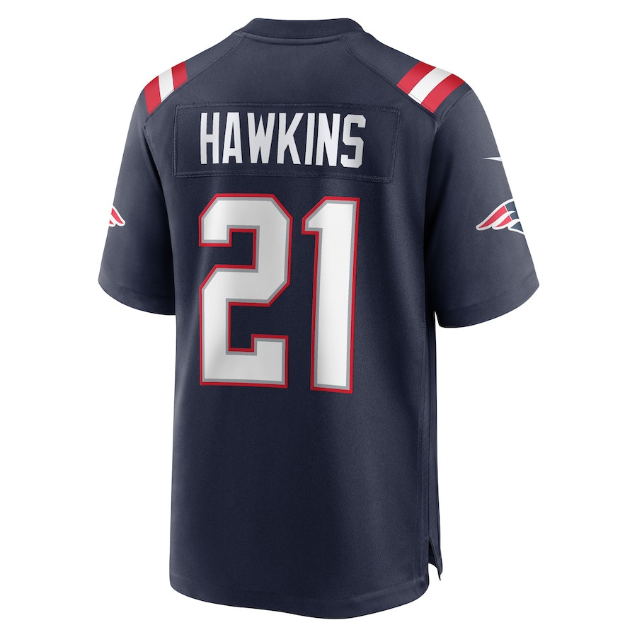 Jaylinn Hawkins 21 New England Patriots Team Game Men Jersey - Navy JS8602 Saliibo - Image 3