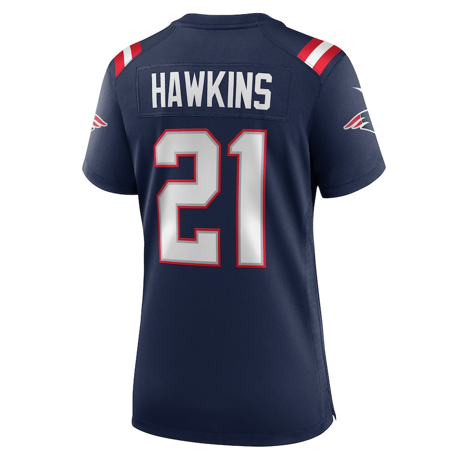 Jaylinn Hawkins 21 New England Patriots Women's Team Game Jersey - Navy JS9596 Saliibo - Image 3