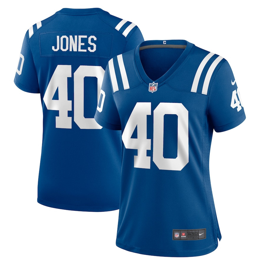 Jaylon Jones 40 Indianapolis Colts Women's Game Jersey - Royal JS5107 Saliibo