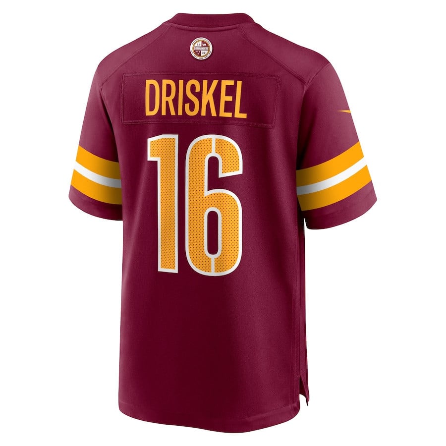 Jeff Driskel #16 Washington Commanders Super Bowl LIX Youth Jersey - Burgundy JS7133 Saliibo - Image 3