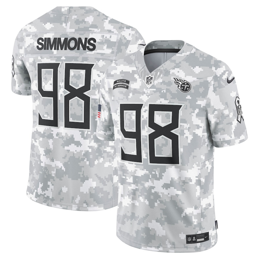 Jeffery Simmons 98 Tennessee Titans 2024 Salute to Service Limited Men Jersey - Arctic Camo JS5883 Saliibo