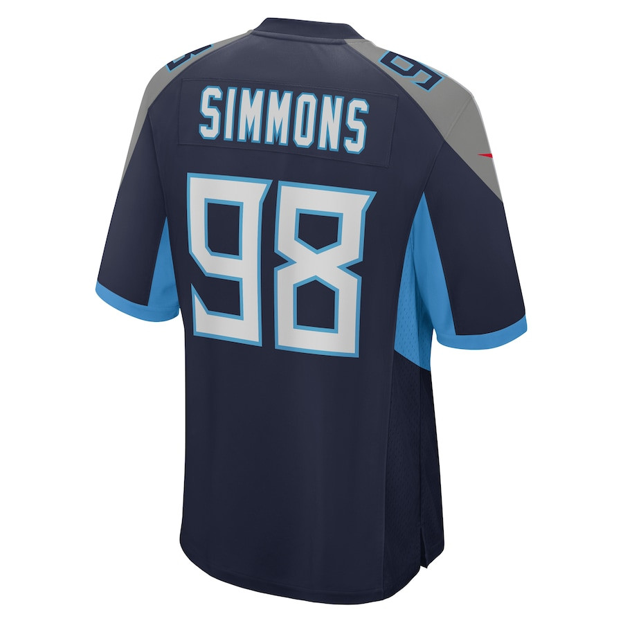 Jeffery Simmons 98 Tennessee Titans Game Men Jersey - Navy JS1978 Saliibo - Image 3