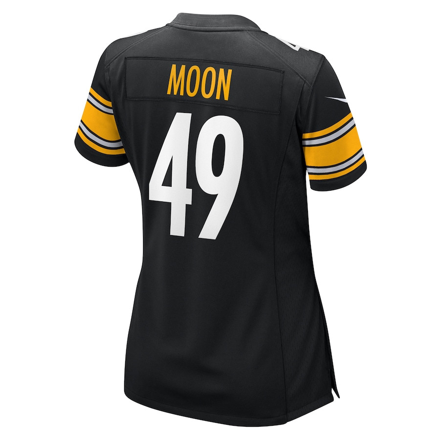 Jeremiah Moon 49 Pittsburgh Steelers Women's Game Jersey - Black JS6683 Saliibo - Image 3