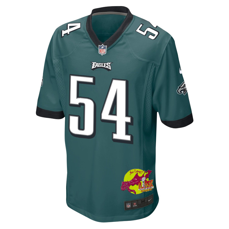 Jeremiah Trotter Jr. 54 Philadelphia Eagles Super Bowl LIX New Orleans Patch Game Men Jersey - Midnight Green JS5030 Saliibo - Image 3