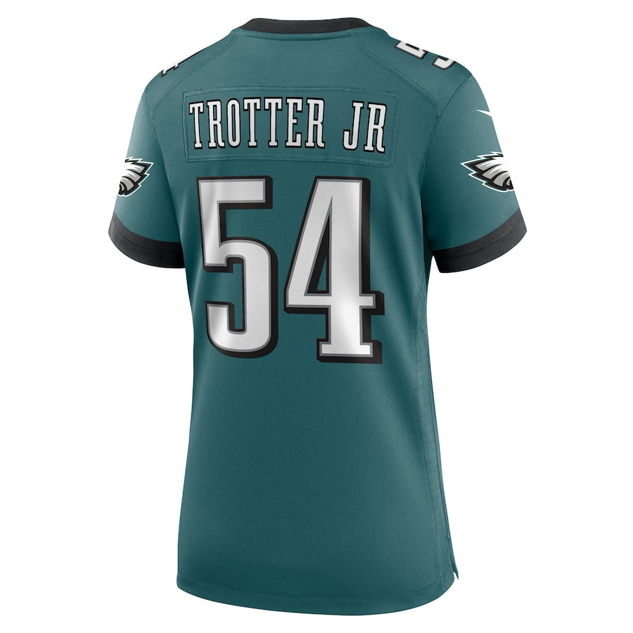 Jeremiah Trotter Jr. 54 Philadelphia Eagles Women's Team Game Jersey - Midnight Green JS6136 Saliibo - Image 3