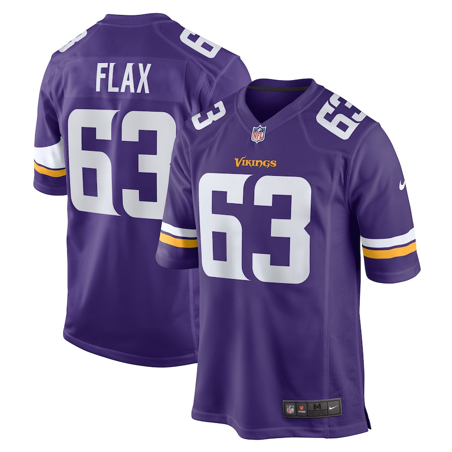 Jeremy Flax 63 Minnesota Vikings Game Men Jersey - Purple JS5402 Saliibo