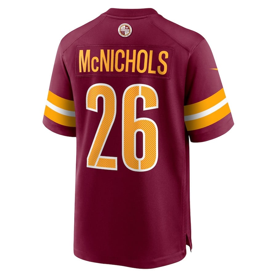 Jeremy McNichols #26 Washington Commanders Super Bowl LIX Youth Jersey - Burgundy JS1515 Saliibo - Image 3