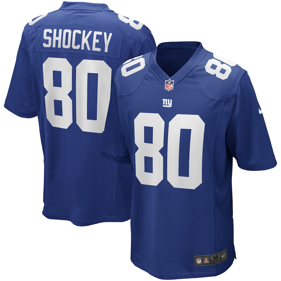 Jeremy Shockey 80 New York Giants Men Game Retired Jersey - Royal JS7092 Saliibo