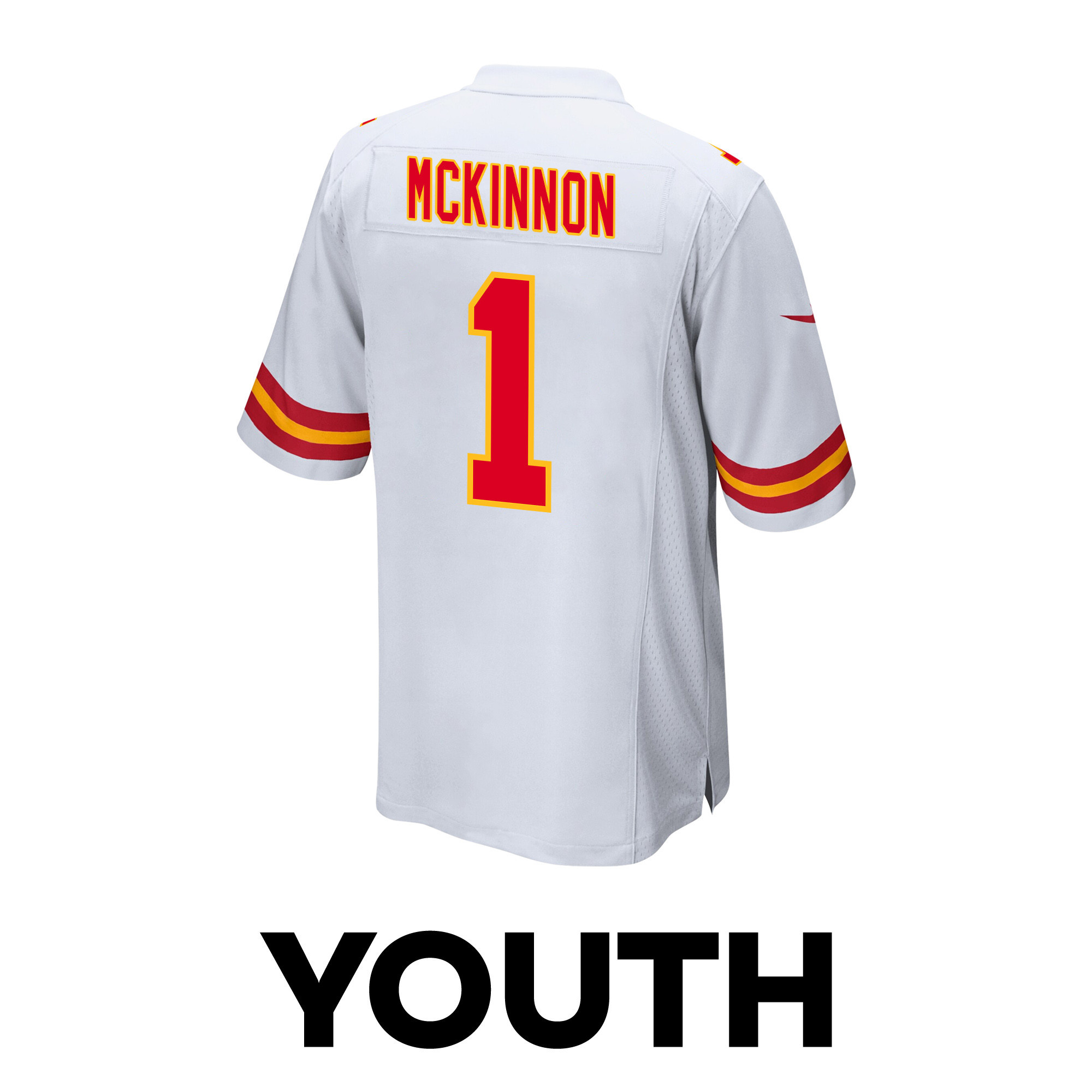 Jerick McKinnon 1 Kansas City Chiefs Super Bowl LVIII Champions 4X Game YOUTH Jersey - White JS5261 Saliibo - Image 3