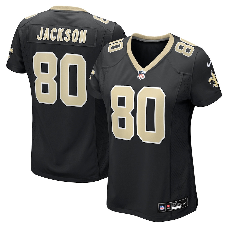 Jermaine Jackson 80 New Orleans Saints Women's Game Jersey - Black JS6342 Saliibo