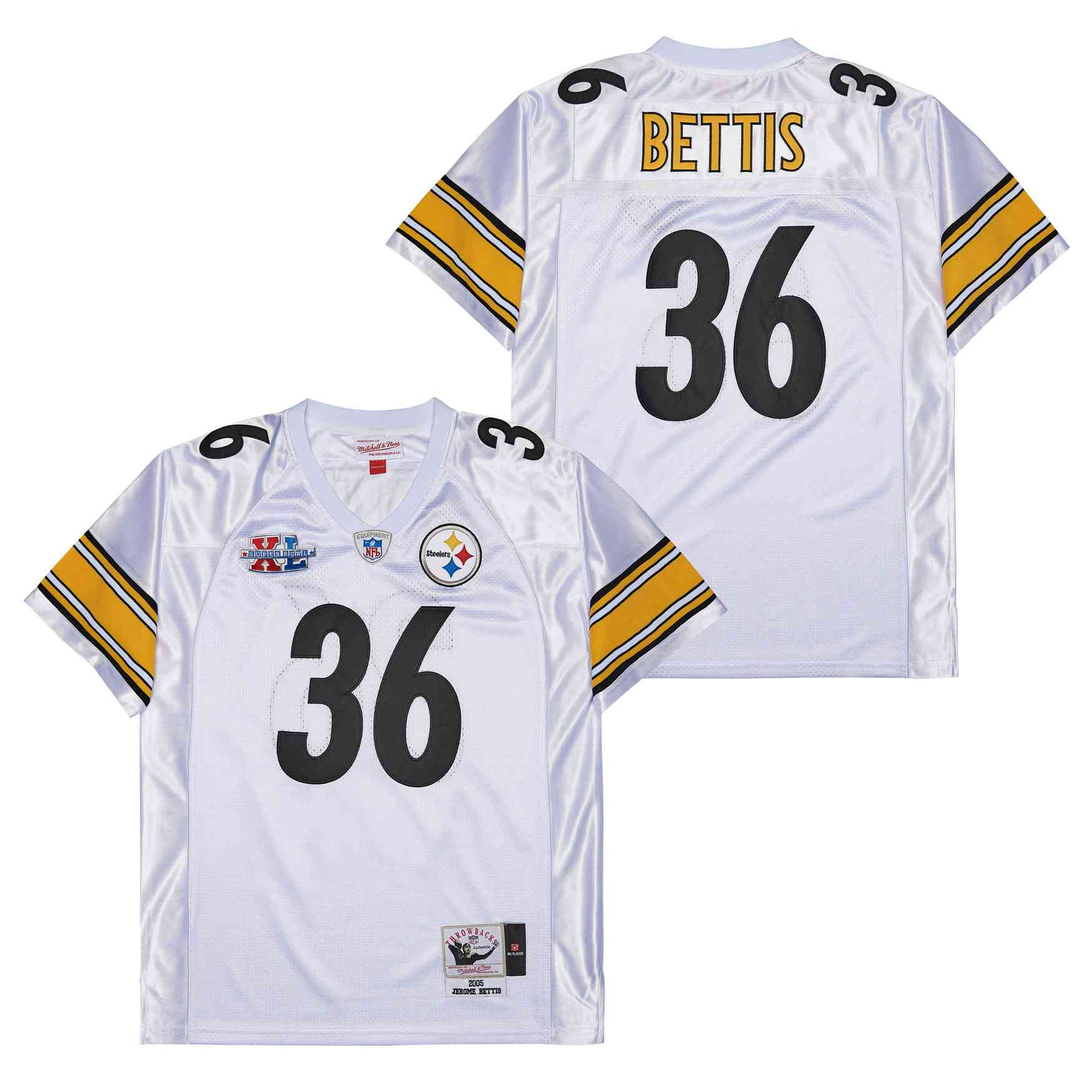 Jerome Bettis 36 Pittsburgh Steelers Super Bowl XL Retro Throwback Men Jersey - White JS3604 Saliibo