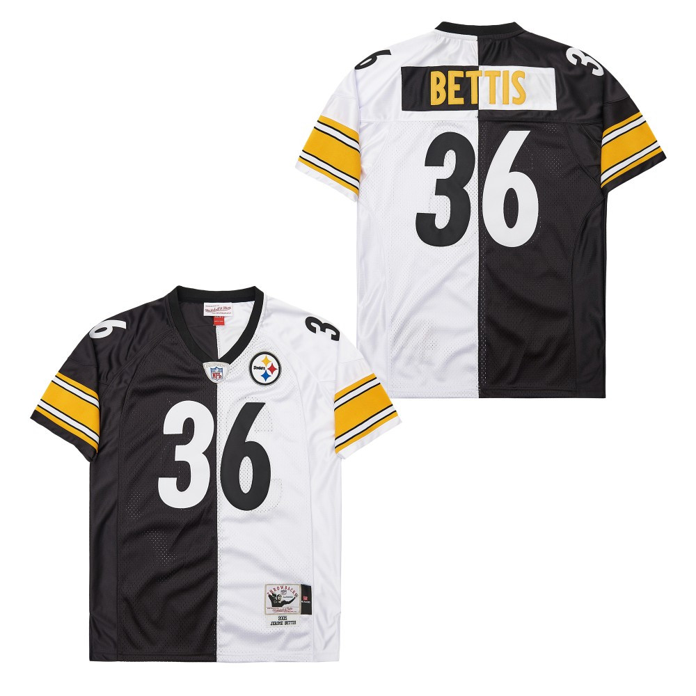 Jerome Bettis 36 Pittsburgh Steelers Two-Toned Retro Throwback Men Jersey - Black/White JS8210 Saliibo