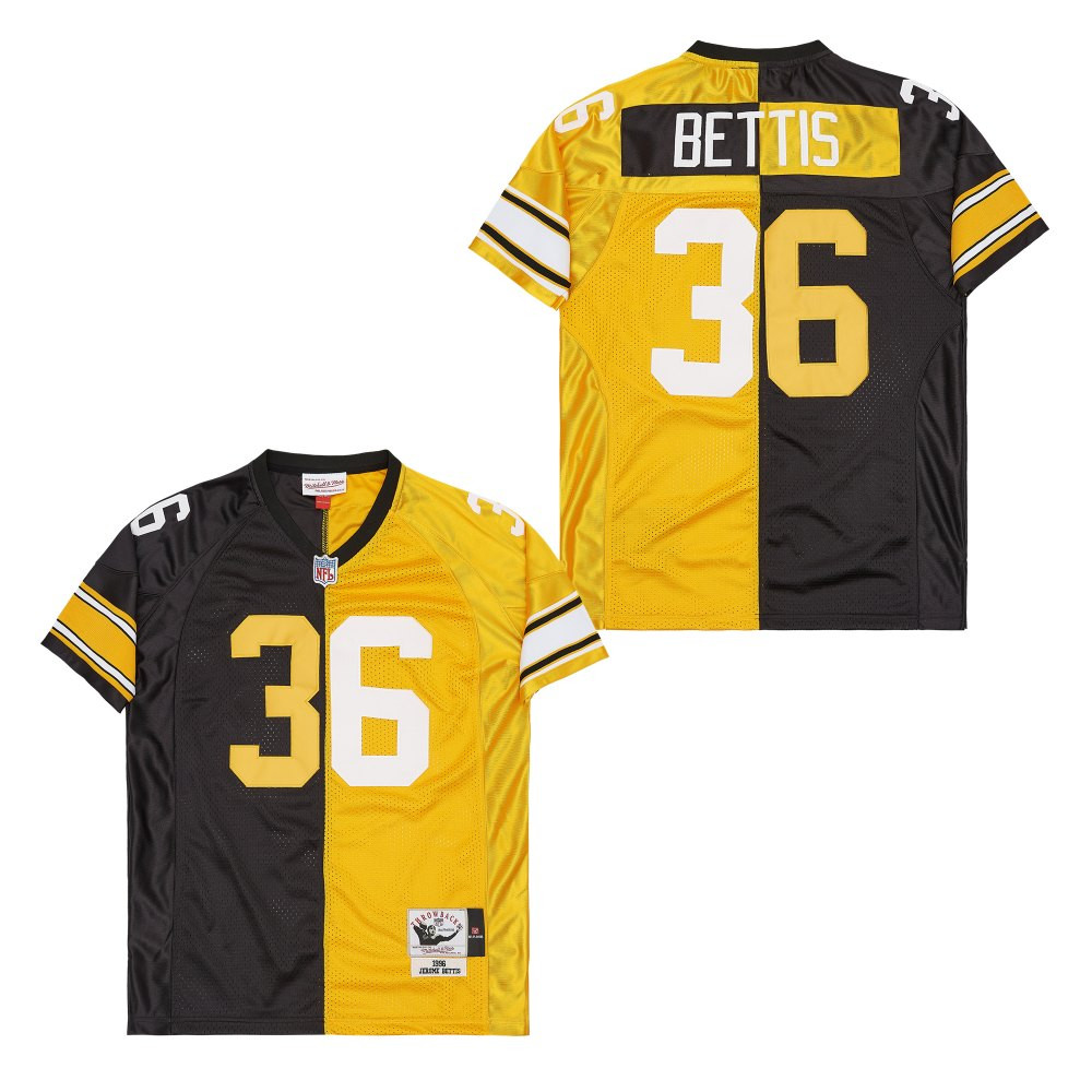 Jerome Bettis 36 Pittsburgh Steelers Two-Toned Retro Throwback Men Jersey - Black/Yellow JS8963 Saliibo