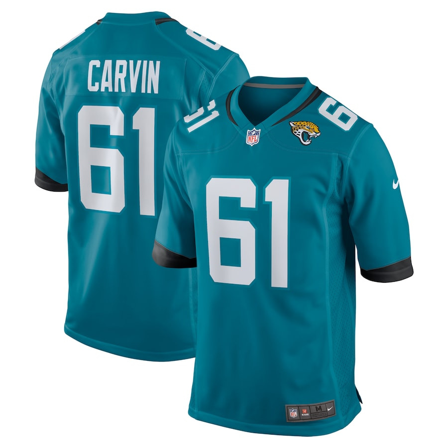 Jerome Carvin 61 Jacksonville Jaguars Team Game Men Jersey - Teal JS3886 Saliibo