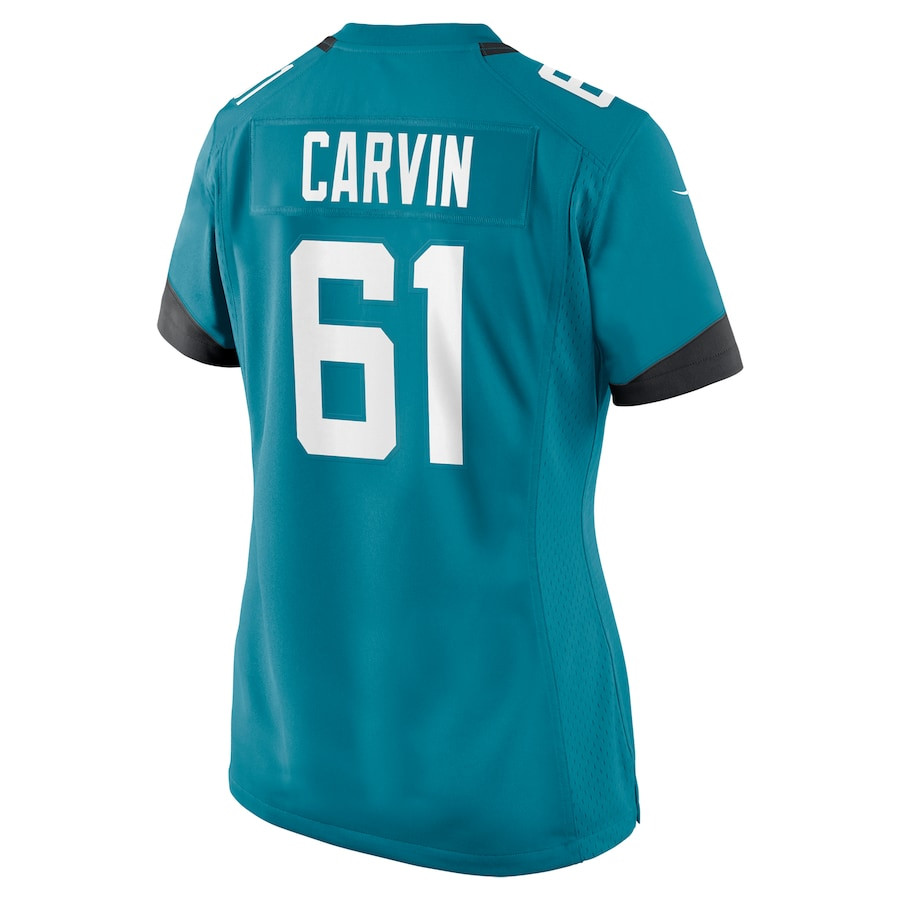 Jerome Carvin 61 Jacksonville Jaguars Women's Game Jersey - Teal JS7166 Saliibo - Image 3