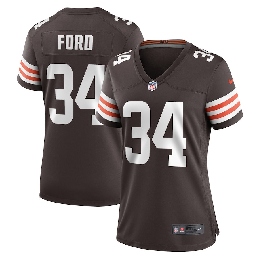 Jerome Ford 34 Cleveland Browns Game Women Jersey - Brown JS2270 Saliibo