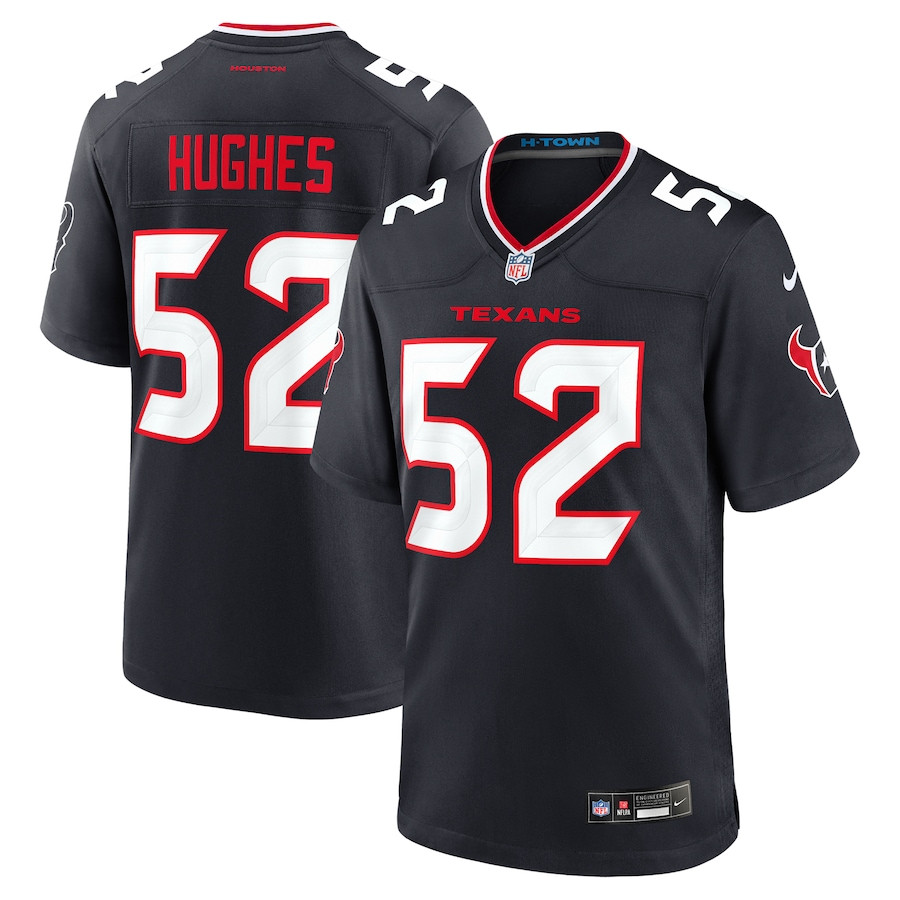 Jerry Hughes 52 Houston Texans Team Game Men Jersey - Navy JS3529 Saliibo
