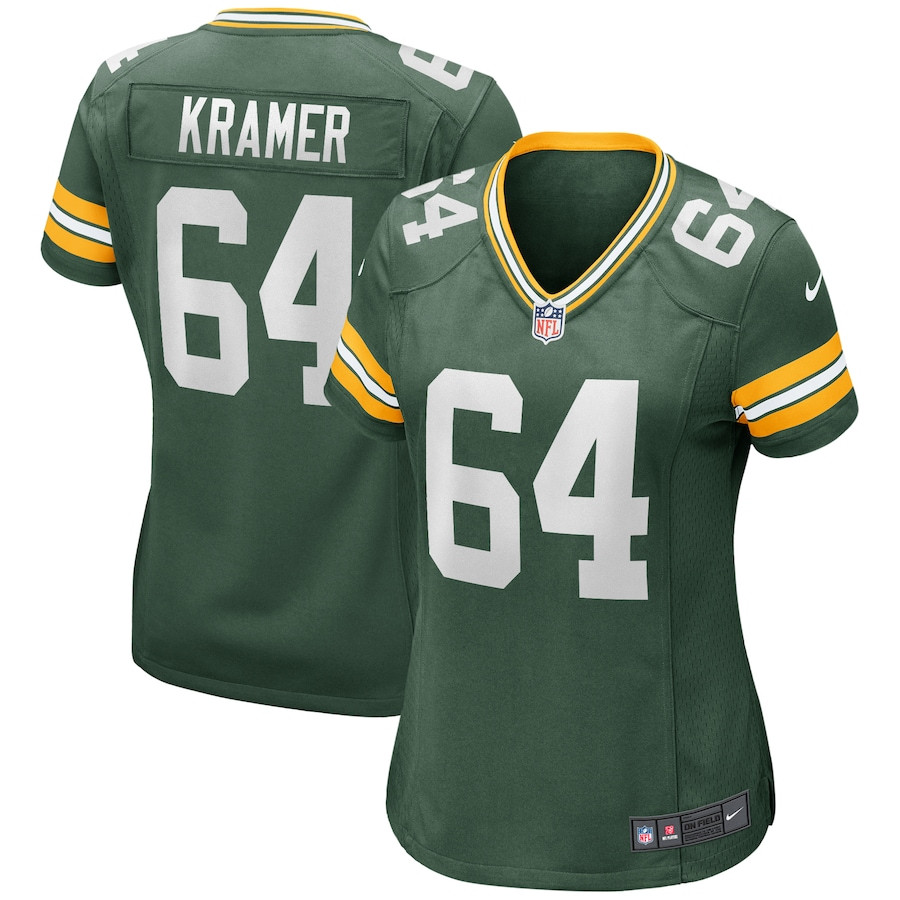 Jerry Kramer 64 Green Bay Packers Women Game Retired Jersey - Green JS9986 Saliibo