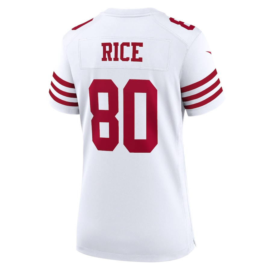 Jerry Rice 80 San Francisco 49ers Women Retired Game Jersey - White JS1627 Saliibo - Image 3