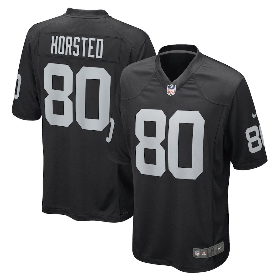Jesper Horsted 80 Las Vegas Raiders Team Game Men Jersey - Black JS4561 Saliibo