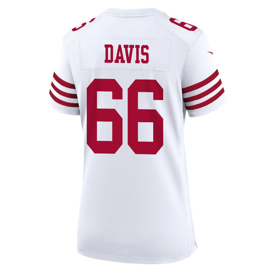 Jesse Davis 66 San Francisco 49ers Super Bowl LVIII Patch Game Women Jersey - White JS6898 Saliibo - Image 3