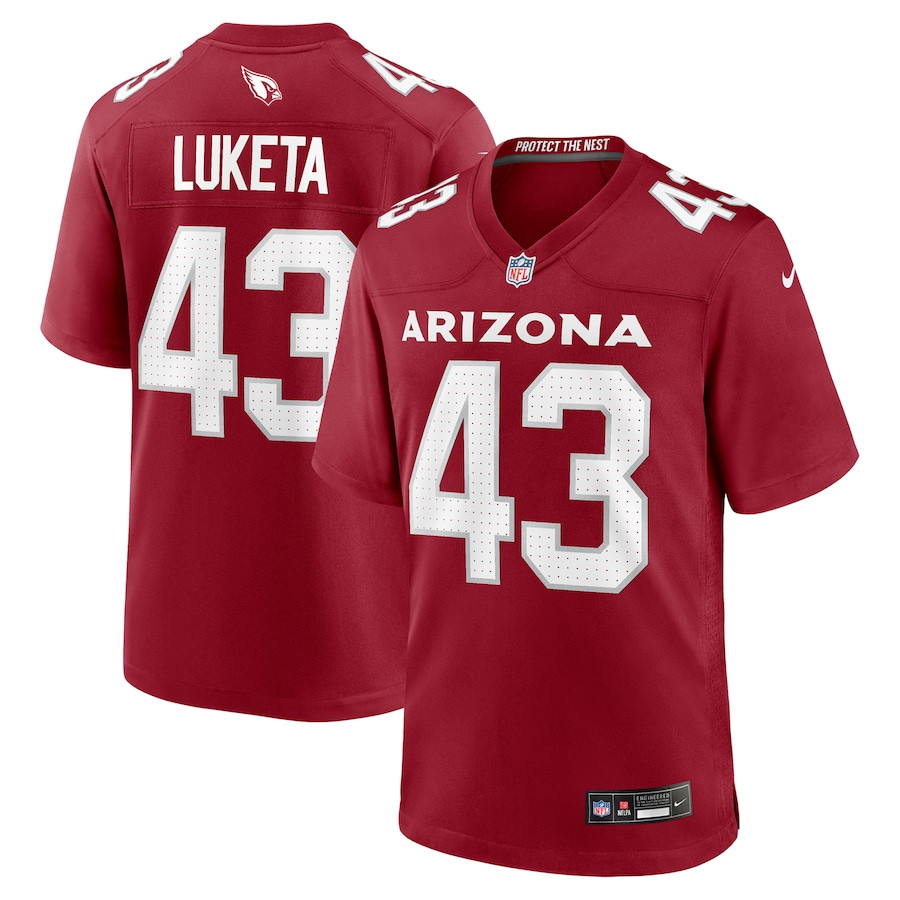 Jesse Luketa 43 Arizona Cardinals Team Game Men Jersey - Cardinal JS6558 Saliibo
