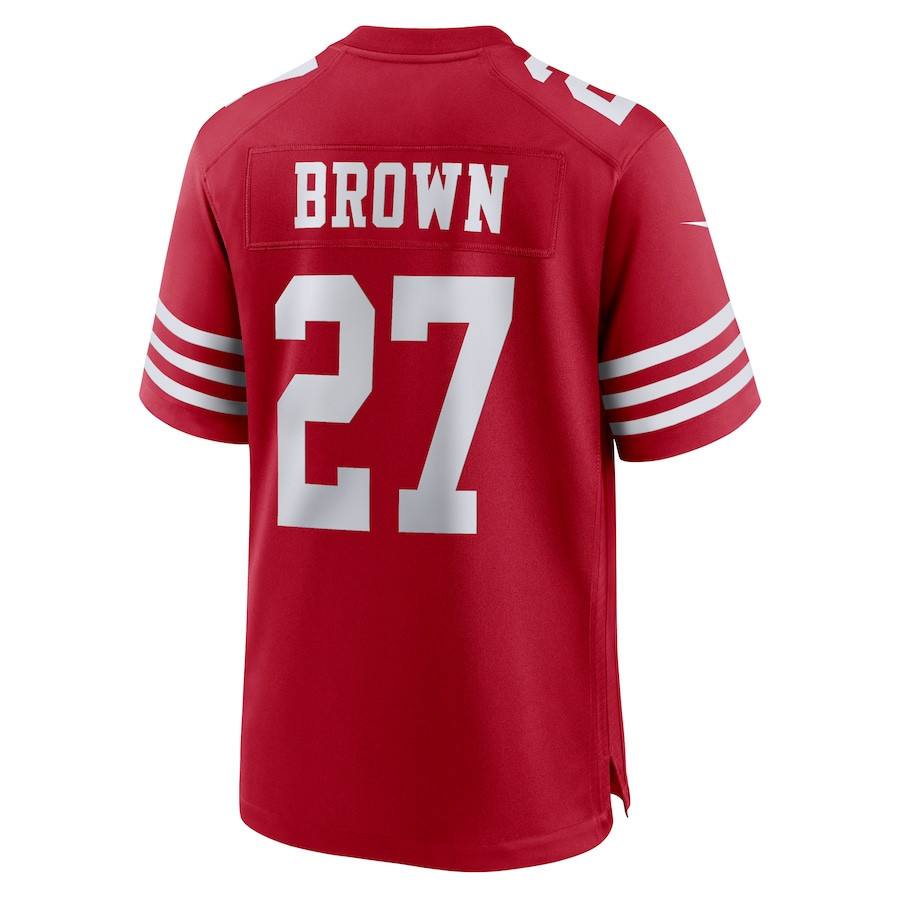 Ji'Ayir Brown 27 San Francisco 49ers Game Men Jersey - Scarlet JS1627 Saliibo - Image 3
