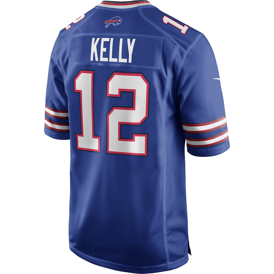 Jim Kelly 12 Buffalo Bills Men Game Retired Jersey - Royal JS7093 Saliibo - Image 3