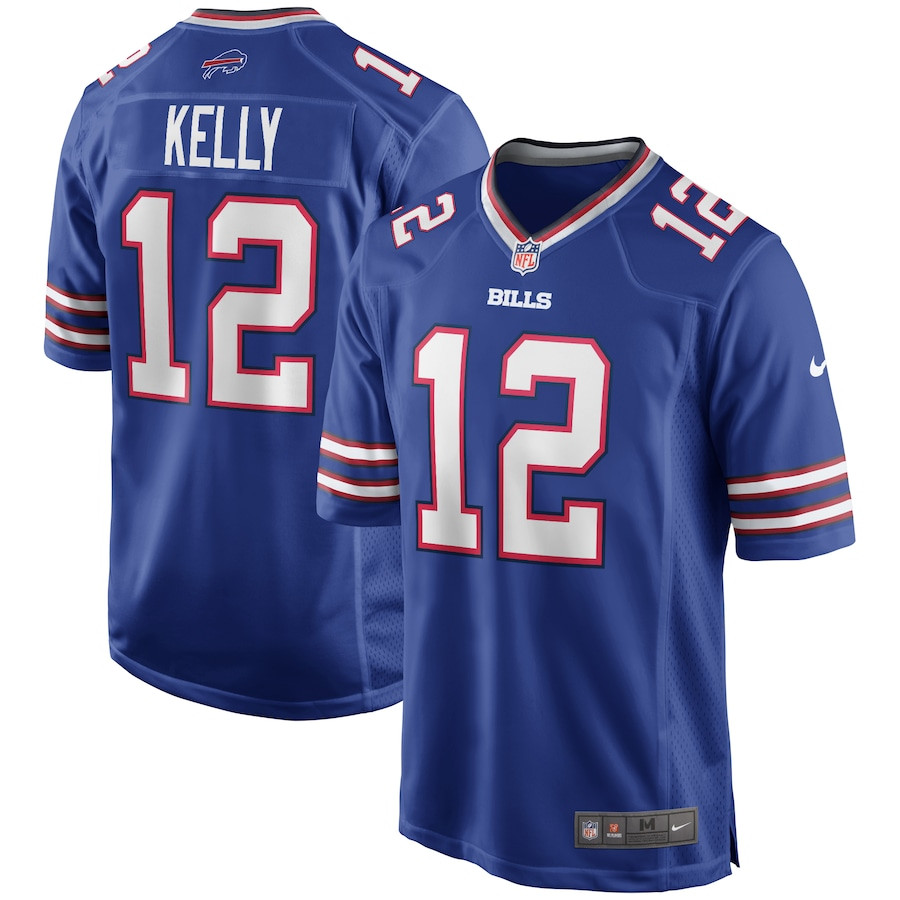 Jim Kelly 12 Buffalo Bills Men Game Retired Jersey - Royal JS7093 Saliibo