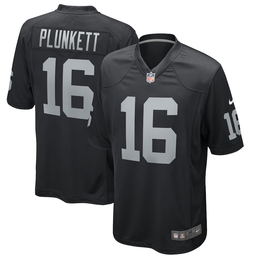 Jim Plunkett 16 Las Vegas Raiders Men Game Retired Jersey - Black JS1983 Saliibo