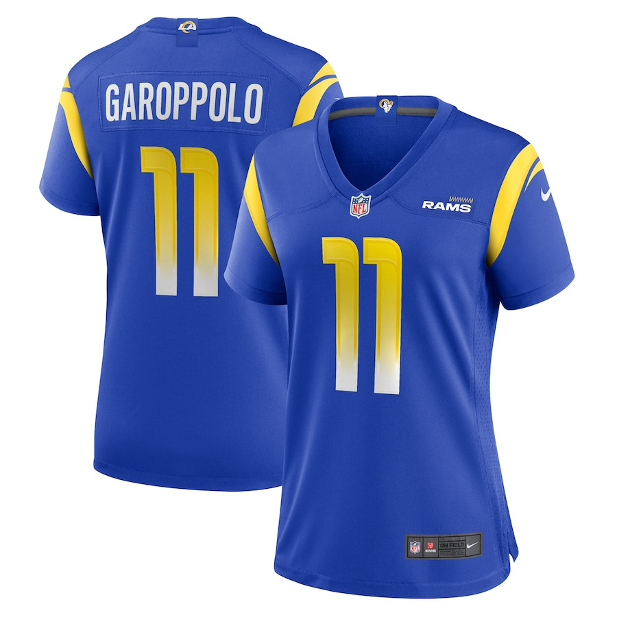 Jimmy Garoppolo 11 Los Angeles Rams Women's Game Jersey - Royal JS5509 Saliibo