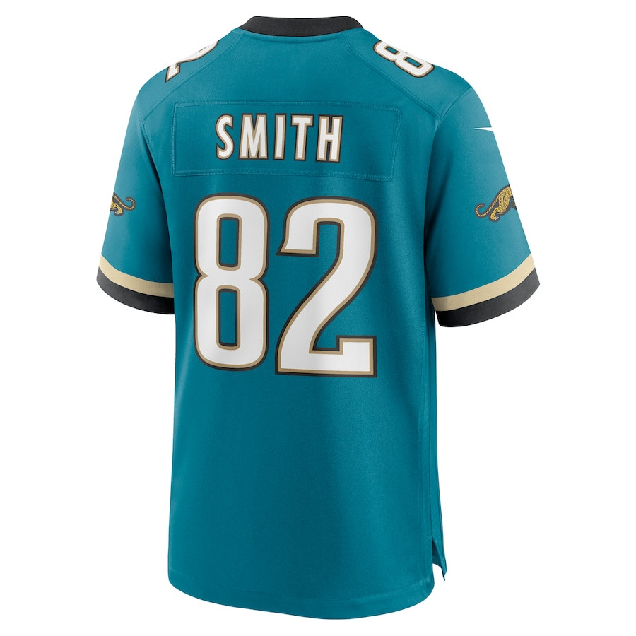 Jimmy Smith 82 Jacksonville Jaguars Prowler Throwback Player Game Men Jersey - Teal JS4660 Saliibo - Image 3