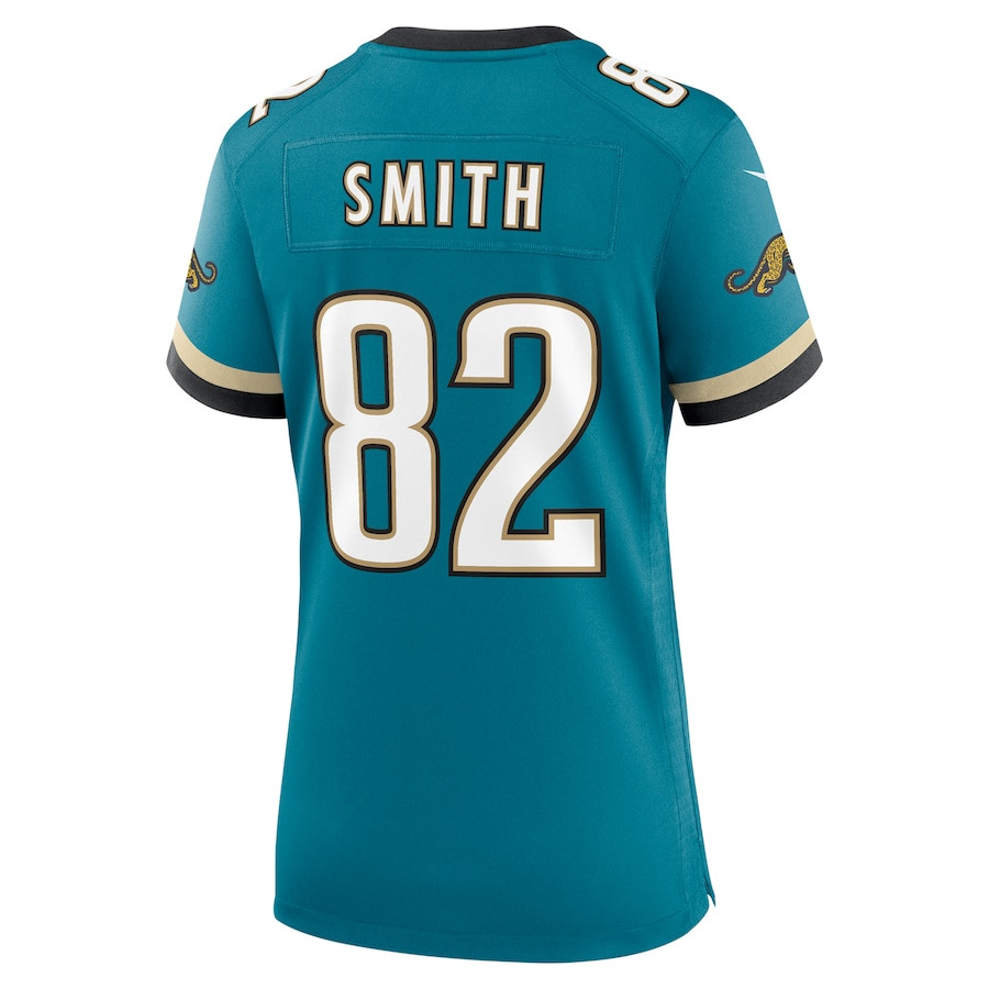 Jimmy Smith 82 Jacksonville Jaguars Women's Prowler Throwback Retired Player Game Jersey - Teal JS3246 Saliibo - Image 3