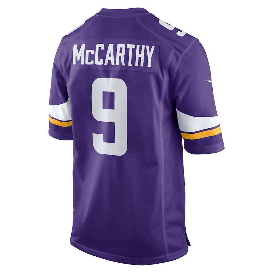 J.J. McCarthy 9 Minnesota Vikings 2024 NFL Draft First Round Pick Player Game Jersey - Purple JS9463 Saliibo - Image 3