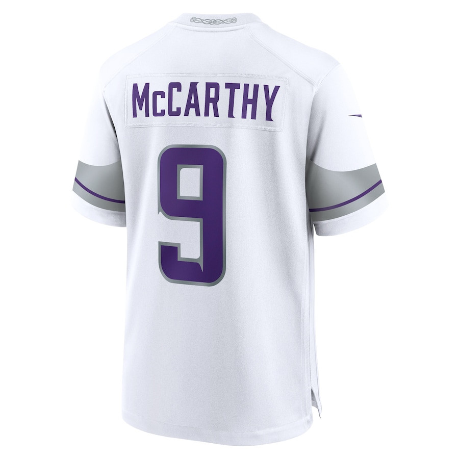 J.J. McCarthy 9 Minnesota Vikings YOUTH Alternate Game Player Jersey - White JS6015 Saliibo - Image 3