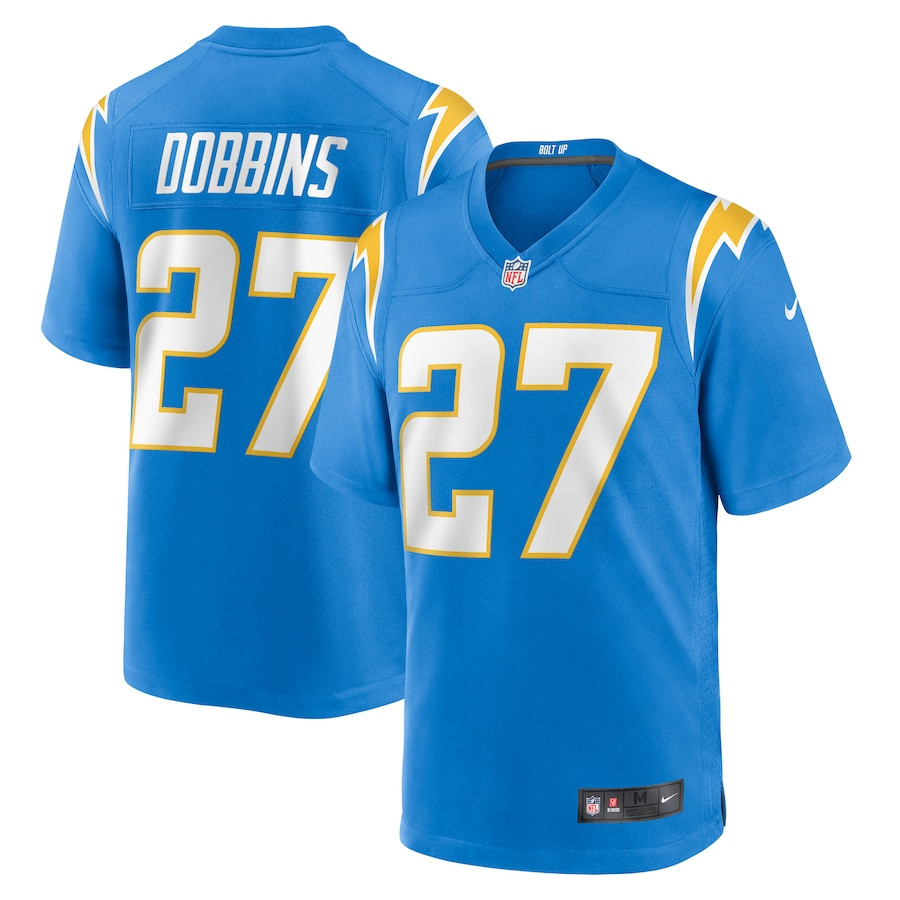 J.K. Dobbins 27 Los Angeles Chargers Team Game Men Jersey - Powder Blue JS9494 Saliibo