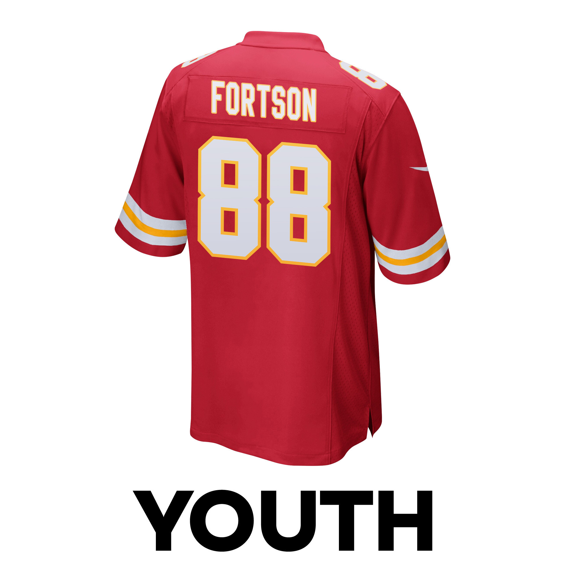 Jody Fortson 88 Kansas City Chiefs Super Bowl LVIII Champions 4 Stars Patch Game YOUTH Jersey - Red JS3597 Saliibo - Image 3