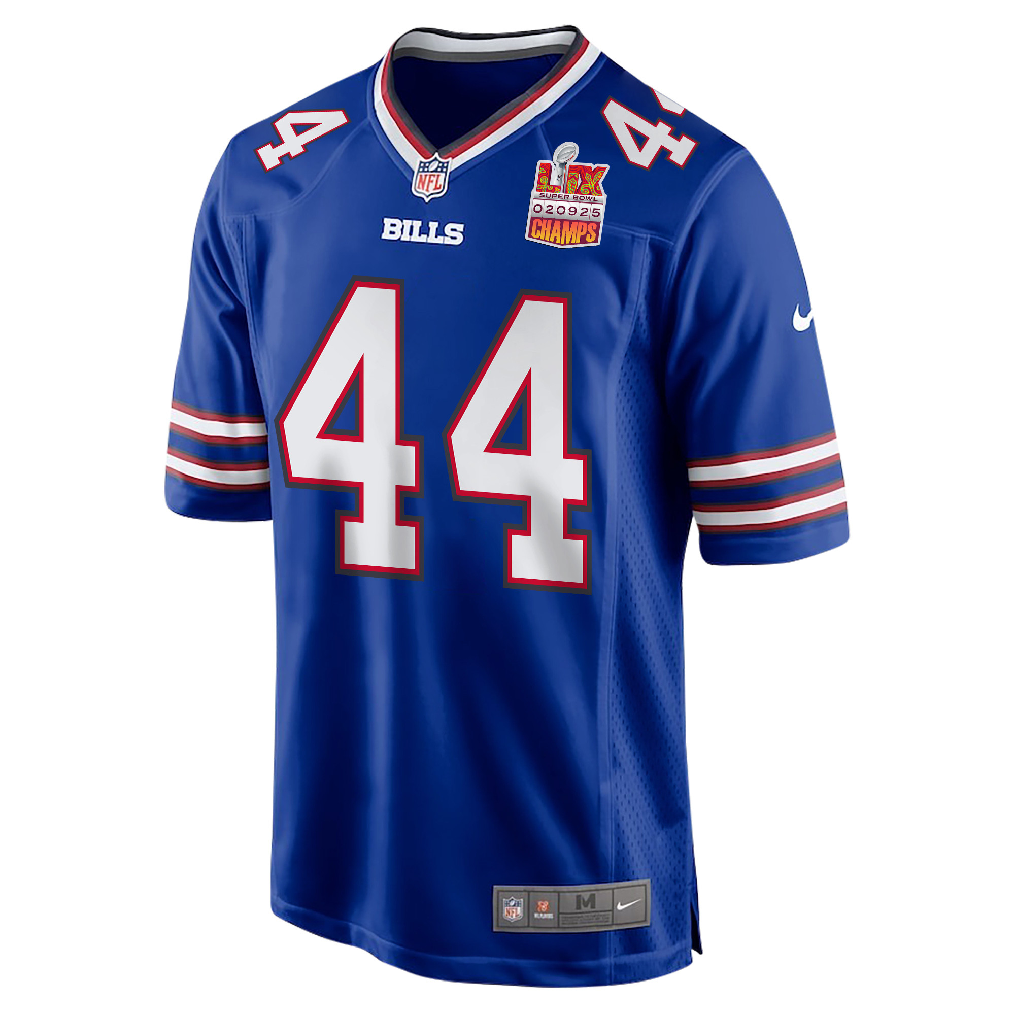 Joe Andreessen 44 Buffalo Bills Super Bowl LIX Champions Patch Game Men Jersey - Royal JS7500 Saliibo - Image 3